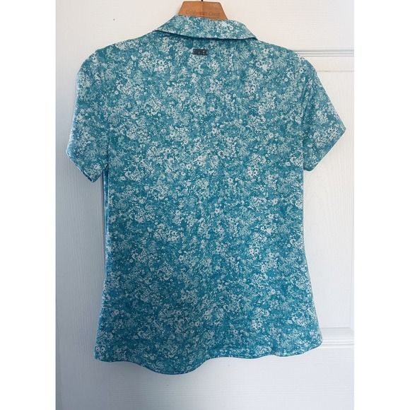 Under Armour Golf Polo Top Women's Small Blue Design $45 Retail New! UPF 30 - Picture 2 of 7